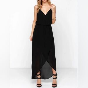 LUSH Elegant Black High-Low Dress